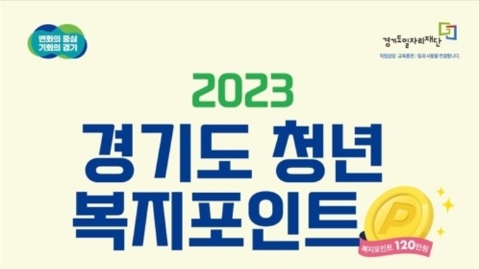 경기도, 연간 120만 원 '청년 복지포인트' 1차 참여자 1만2천명 모집