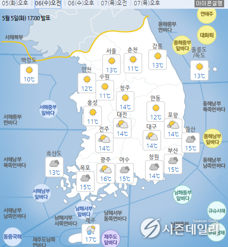 기상청 날씨누리 제공