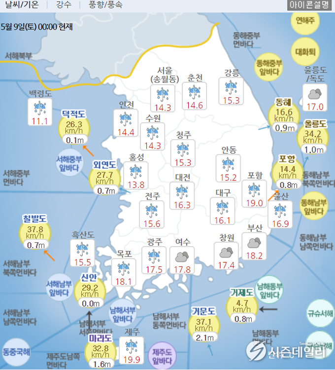 기상청 날씨누리 제공
