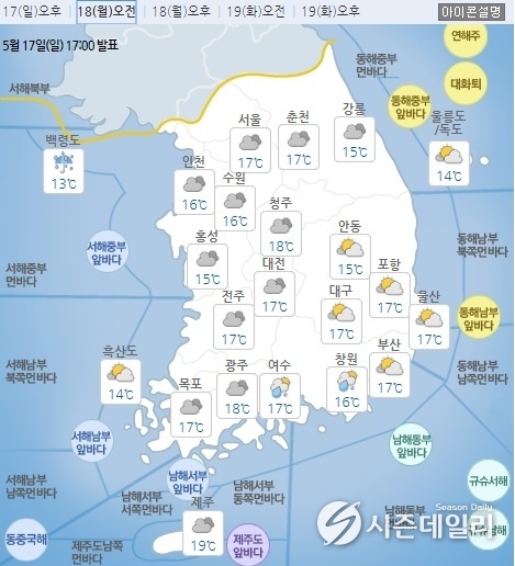 기상청 날씨누리 제공