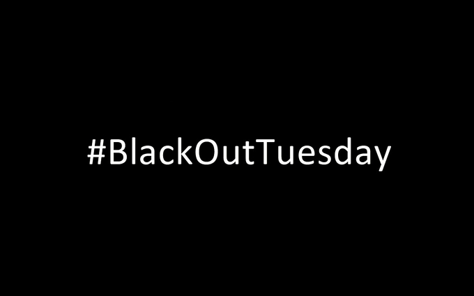 해쉬 태크 캠페인이 벌어지고 있는 "Blackout Tuesday"
