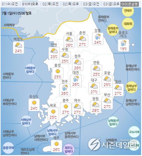 기상청 날씨누리 제공