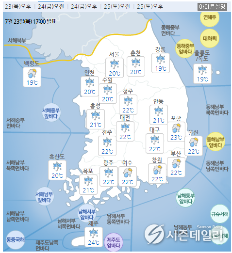 기상청 날씨누리 제공